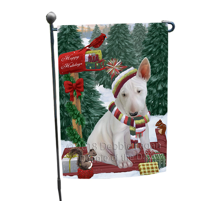 Merry Christmas Woodland Sled Bull Terrier Dog Garden Flag GFLG55167