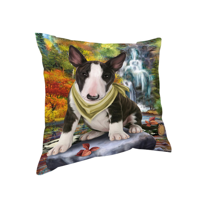 Scenic Waterfall Bull Terrier Dog Pillow PIL63740
