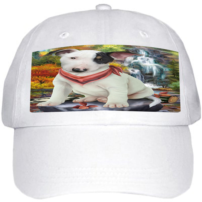 Scenic Waterfall Bull Terrier Dog Ball Hat Cap HAT59268