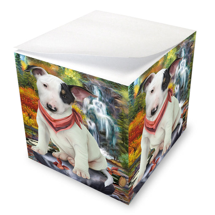 Scenic Waterfall Bull Terrier Dog Note Cube NOC51845