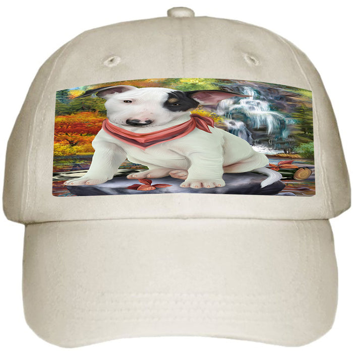 Scenic Waterfall Bull Terrier Dog Ball Hat Cap HAT59268