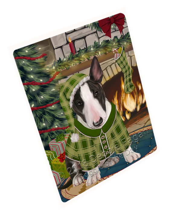 The Stocking was Hung Bull Terrier Dog Magnet MAG70890 (Small 5.5" x 4.25")