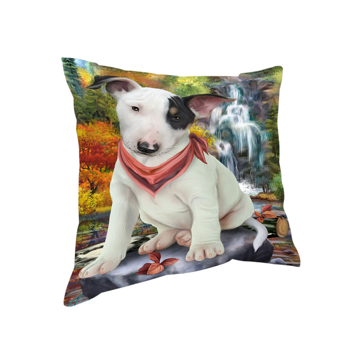 Scenic Waterfall Bull Terrier Dog Pillow PIL63744