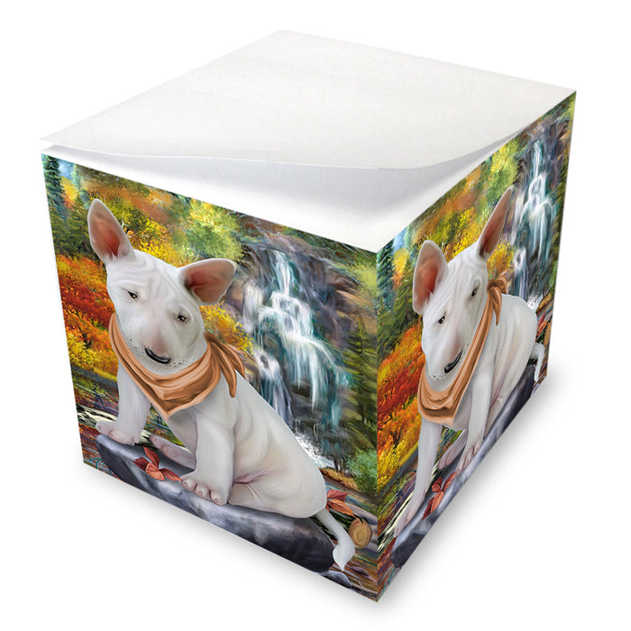 Scenic Waterfall Bull Terrier Dog Note Cube NOC51846