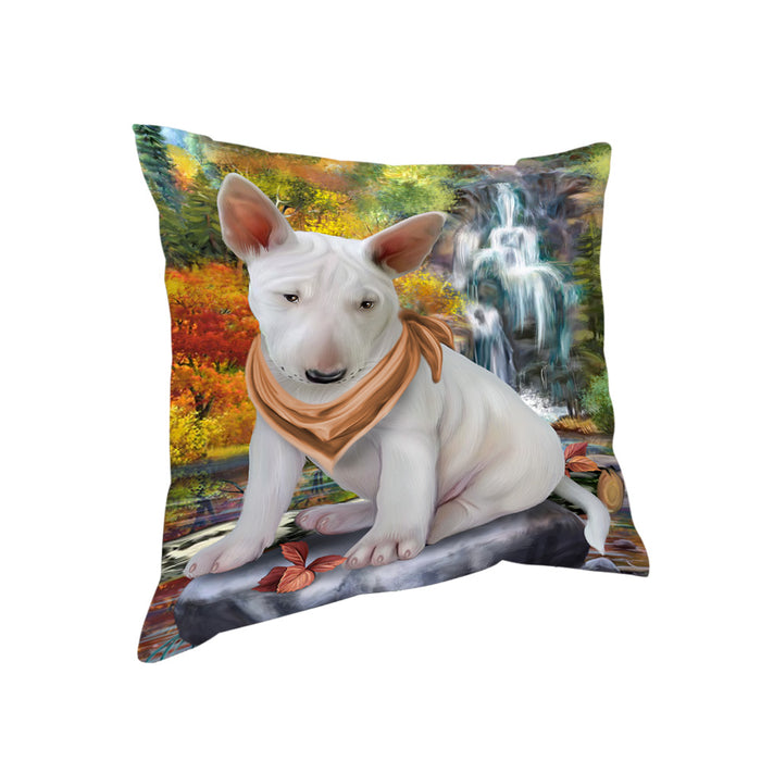 Scenic Waterfall Bull Terrier Dog Pillow PIL63748