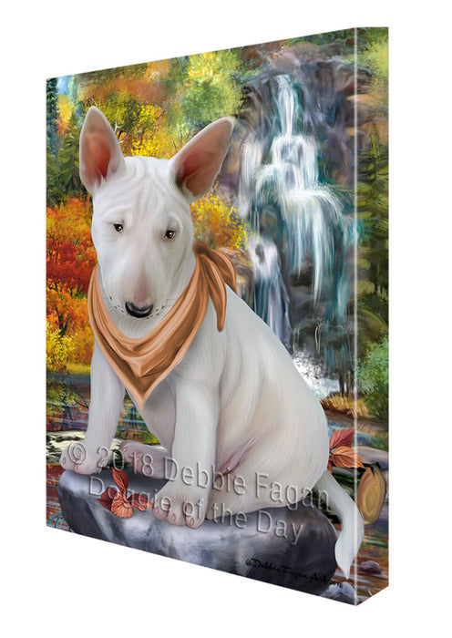 Scenic Waterfall Bull Terrier Dog Canvas Print Wall Art Décor CVS83879