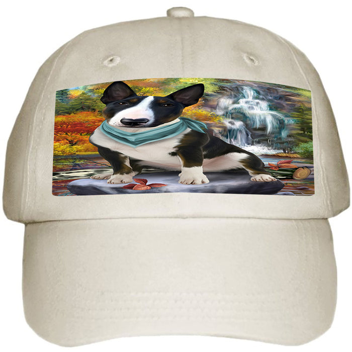 Scenic Waterfall Bull Terrier Dog Ball Hat Cap HAT59274