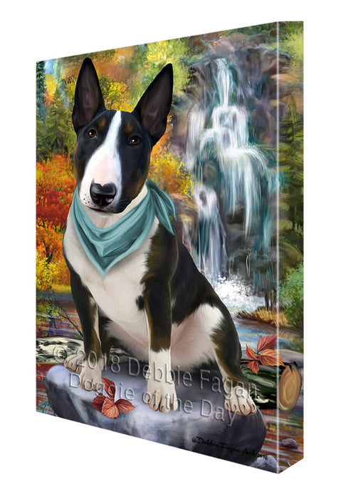 Scenic Waterfall Bull Terrier Dog Canvas Print Wall Art Décor CVS83888