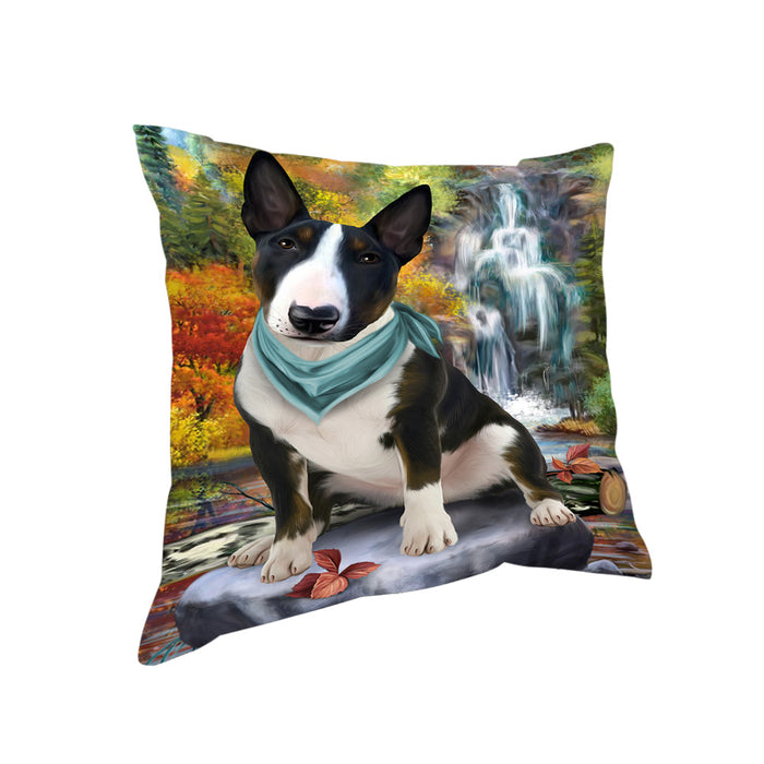 Scenic Waterfall Bull Terrier Dog Pillow PIL63752