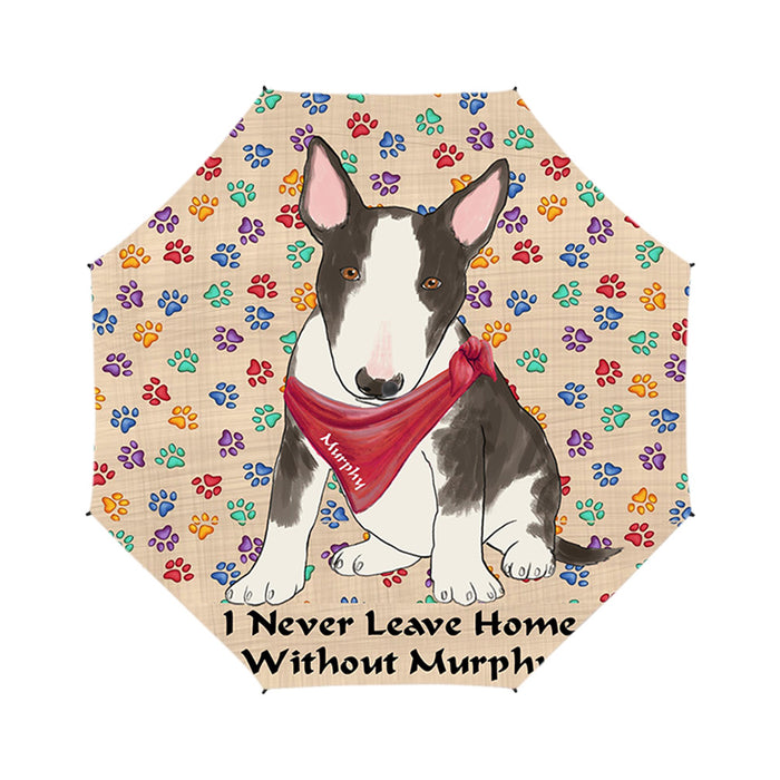 Custom Pet Name Personalized I never Leave Home Bull Terrier Dog Semi-Automatic Foldable Umbrella