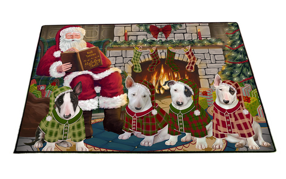 Christmas Cozy Holiday Tails Bull Terriers Dog Floormat FLMS52617