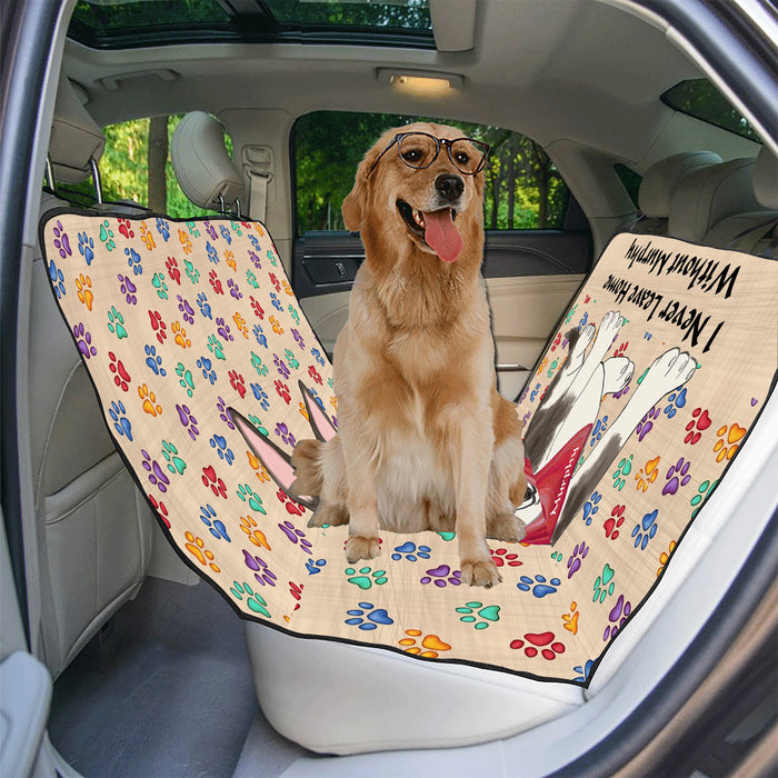 Personalized I Never Leave Home Paw Print Bull Terrier Dogs Pet Back Car Seat Cover