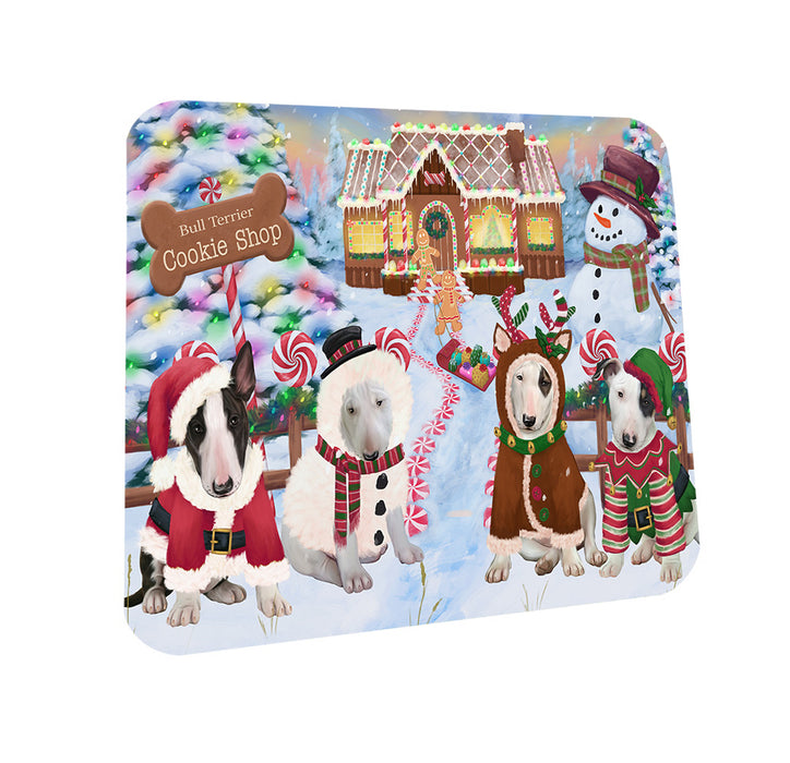 Holiday Gingerbread Cookie Shop Bull Terriers Dog Coasters Set of 4 CST56344