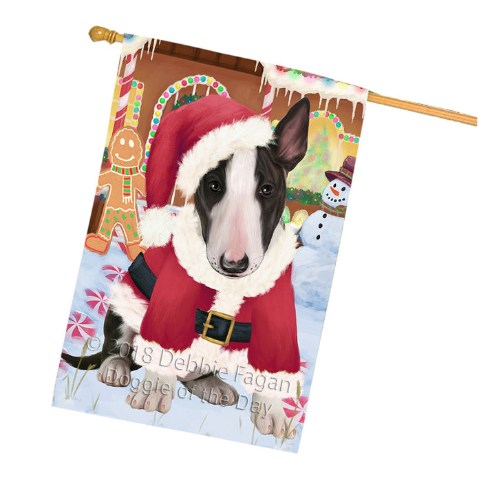 Christmas Gingerbread House Candyfest Bull Terrier Dog House Flag FLG56973