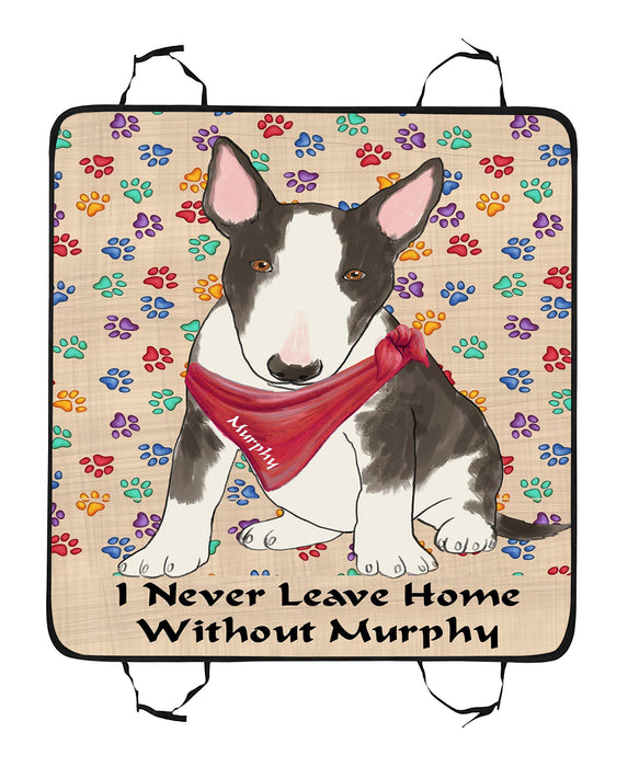 Personalized I Never Leave Home Paw Print Bull Terrier Dogs Pet Back Car Seat Cover