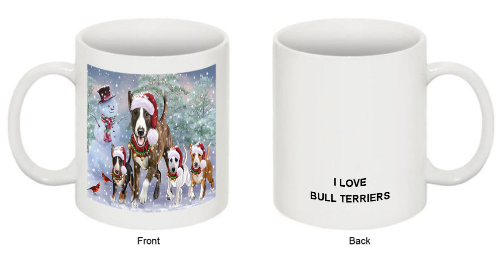 Christmas Running Family Bull Terrier Dogs Coffee Mug MUG52525