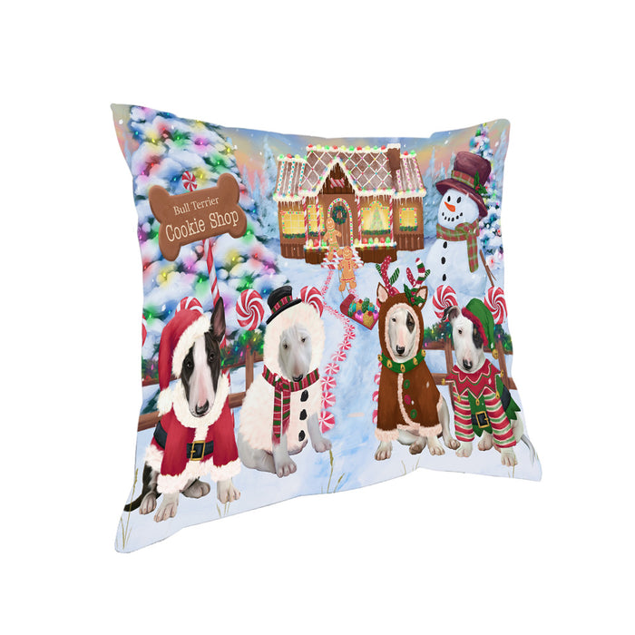 Holiday Gingerbread Cookie Shop Bull Terriers Dog Pillow PIL79836