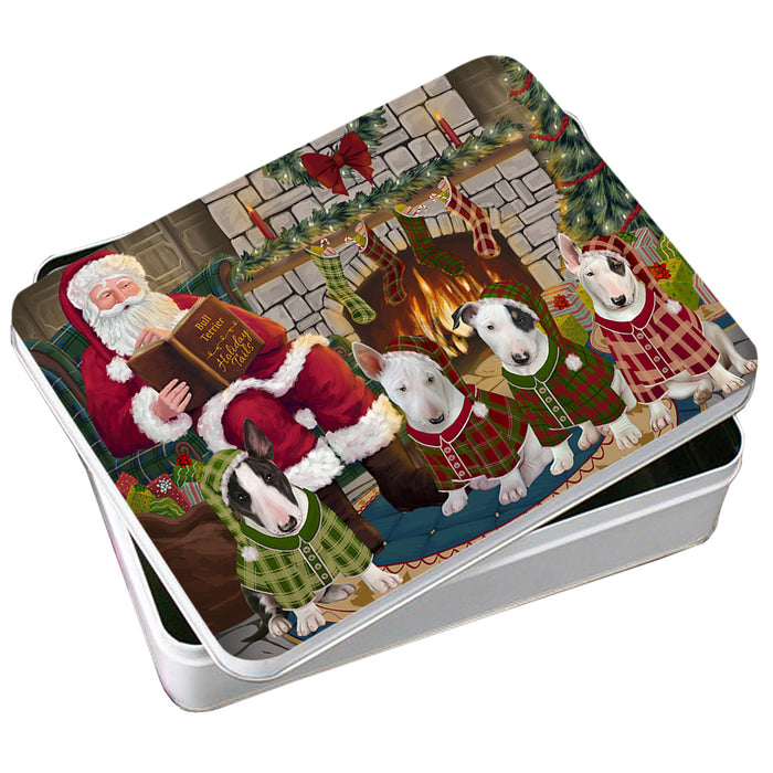 Christmas Cozy Holiday Tails Bull Terriers Dog Photo Storage Tin PITN55053