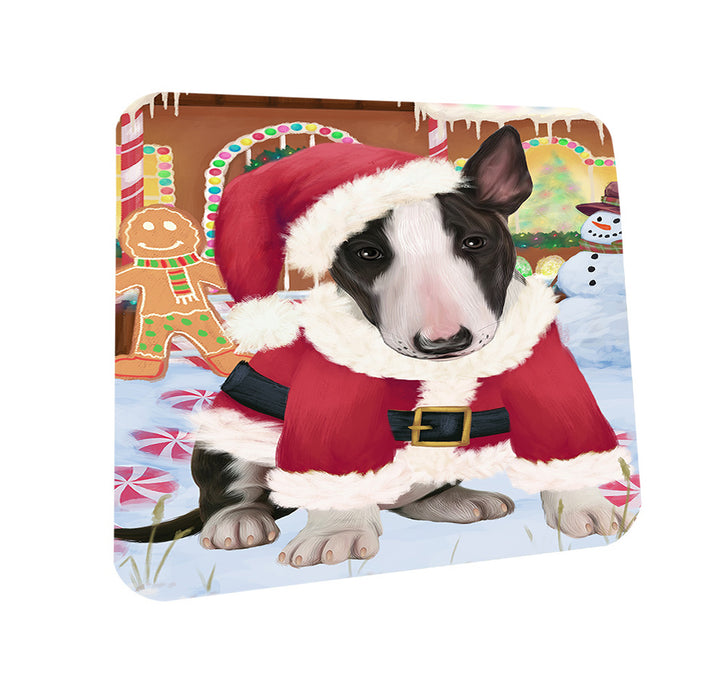 Christmas Gingerbread House Candyfest Bull Terrier Dog Coasters Set of 4 CST56247