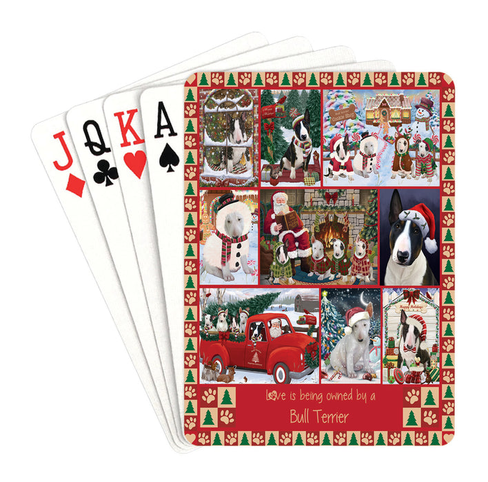 Love is Being Owned Christmas Bull Terrier Dogs Playing Card Decks