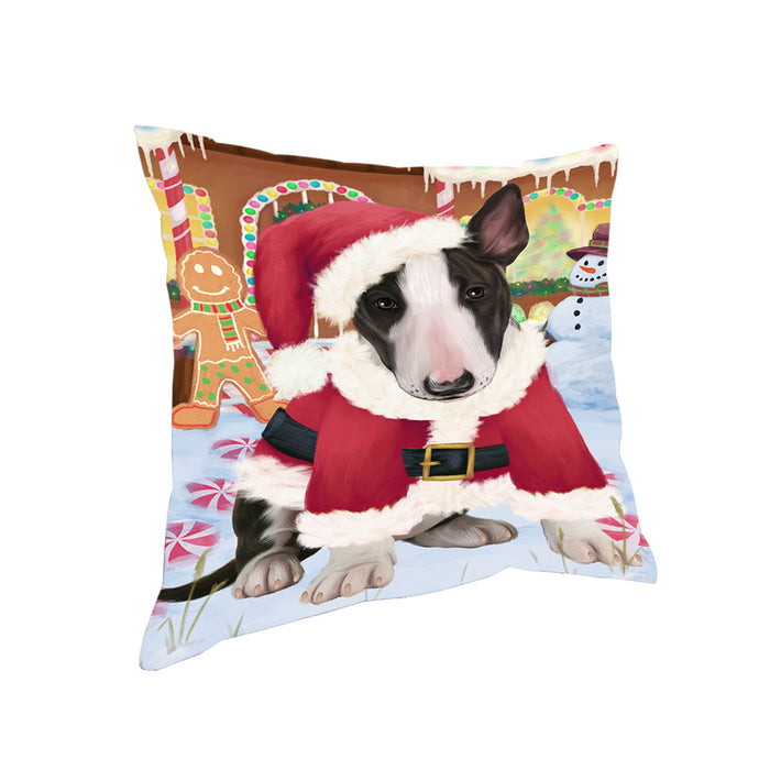 Christmas Gingerbread House Candyfest Bull Terrier Dog Pillow PIL79448