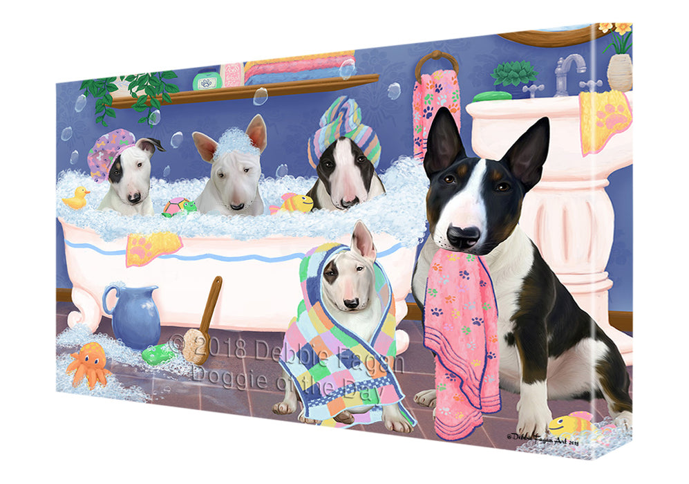 Rub A Dub Dogs In A Tub Bull Terriers Dog Canvas Print Wall Art Décor CVS133190