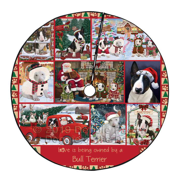 Love is Being Owned Christmas Bull Terrier Dogs Tree Skirt