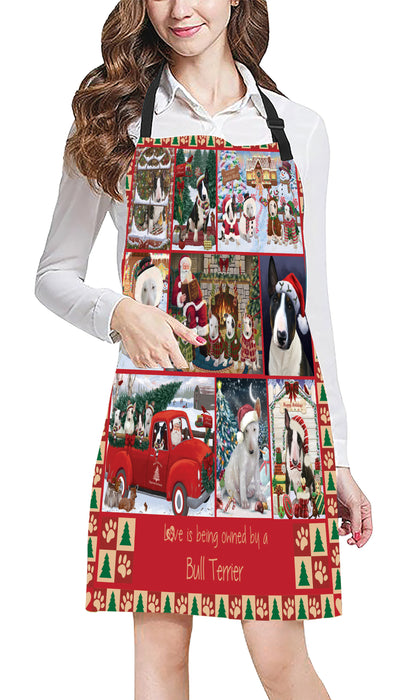 Love is Being Owned Christmas Bull Terrier Dogs Apron