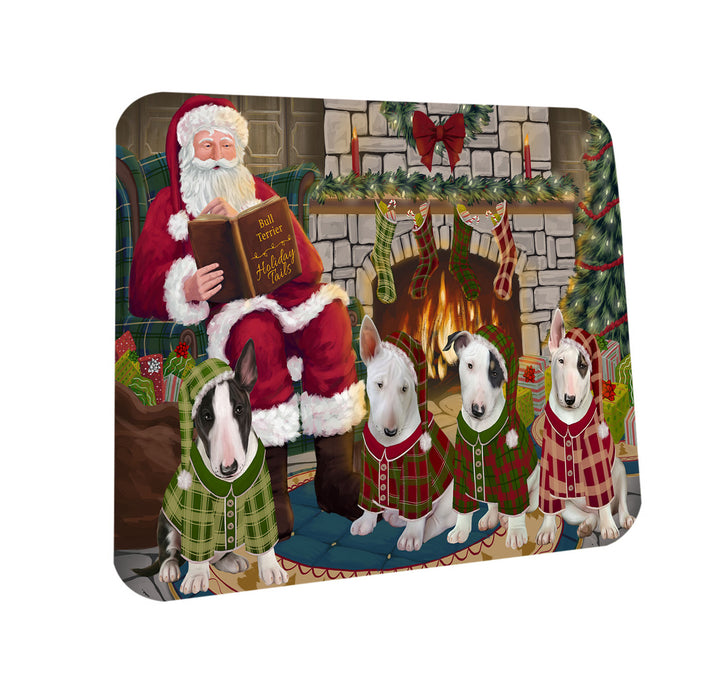 Christmas Cozy Holiday Tails Bull Terriers Dog Coasters Set of 4 CST55068