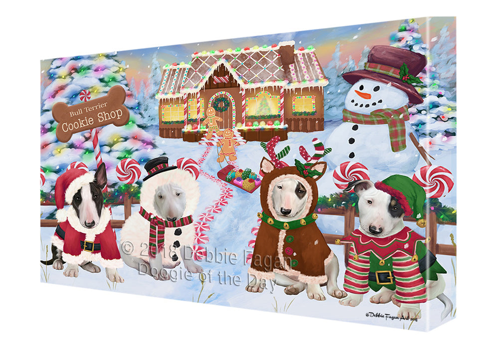 Holiday Gingerbread Cookie Shop Bull Terriers Dog Canvas Print Wall Art Décor CVS129698