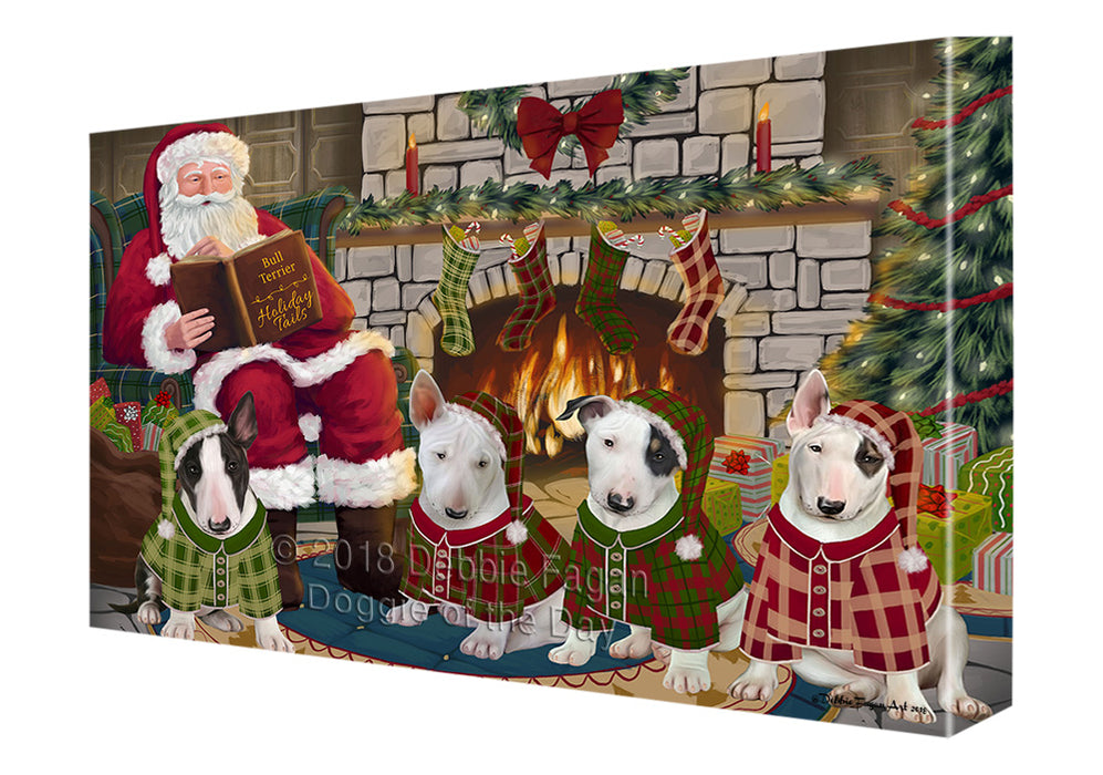 Christmas Cozy Holiday Tails Bull Terriers Dog Canvas Print Wall Art Décor CVS115919