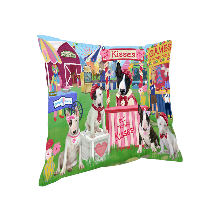 Carnival Kissing Booth Bull Terriers Dog Pillow PIL79412
