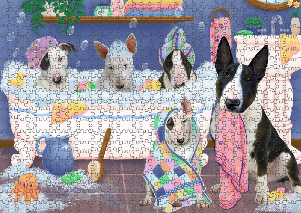 Rub A Dub Dogs In A Tub Bull Terriers Dog Puzzle with Photo Tin PUZL95296