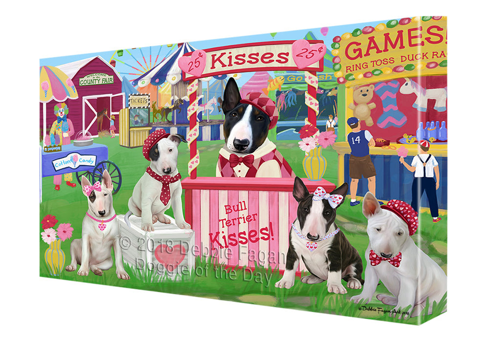 Carnival Kissing Booth Bull Terriers Dog Canvas Print Wall Art Décor CVS128744