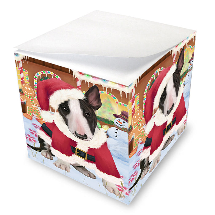 Christmas Gingerbread House Candyfest Bull Terrier Dog Note Cube NOC54361