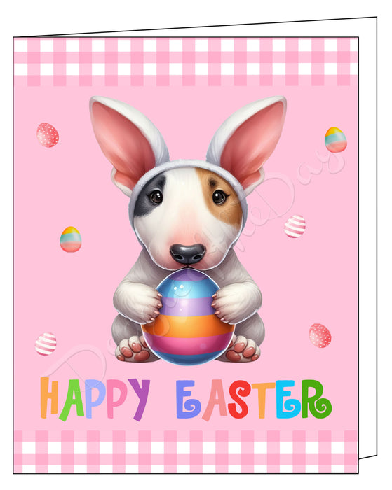 Bull Terrier Dog Easter Day Greeting Cards and Note Cards with Envelope - Easter Invitation Card with Multi Design Pack
