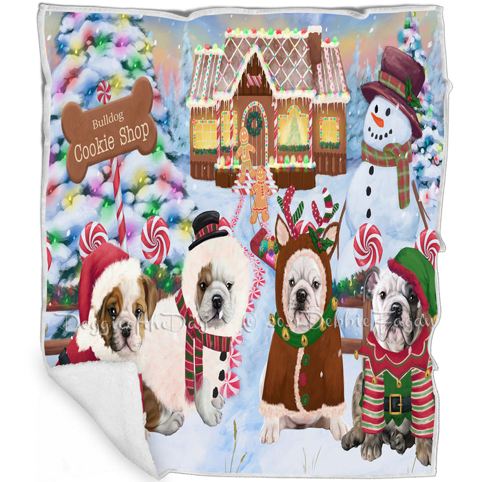 Holiday Gingerbread Cookie Shop Bulldogs Blanket BLNKT126903