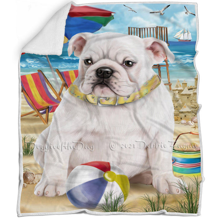 Pet Friendly Beach Bulldog Blanket BLNKT52698