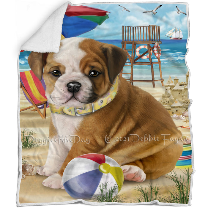 Pet Friendly Beach Bulldog Blanket BLNKT52707