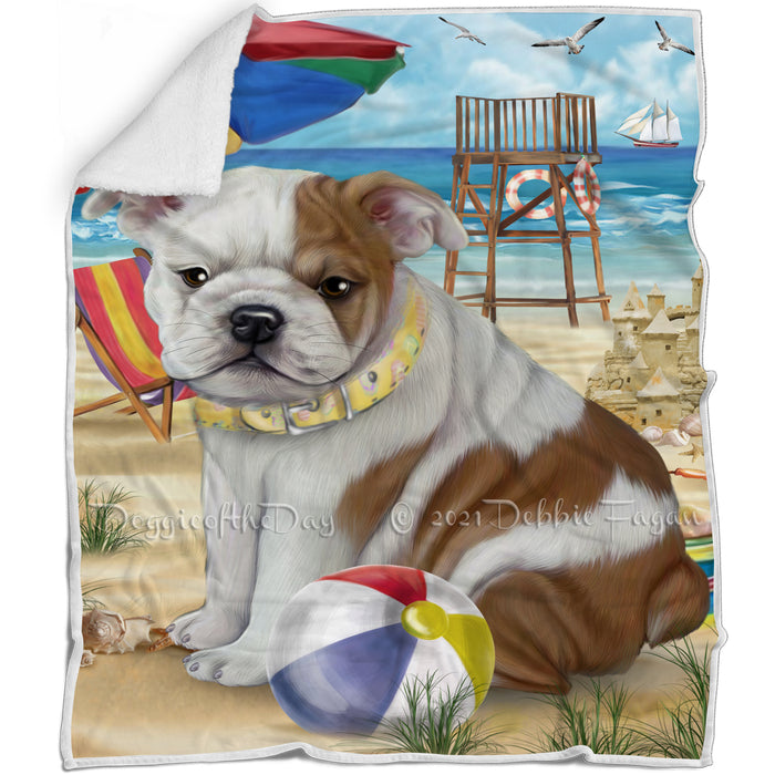 Pet Friendly Beach Bulldog Blanket BLNKT52716