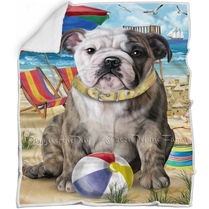 Pet Friendly Beach Bulldog Blanket BLNKT52725