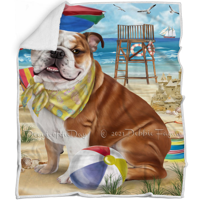 Pet Friendly Beach Bulldog Blanket BLNKT52734