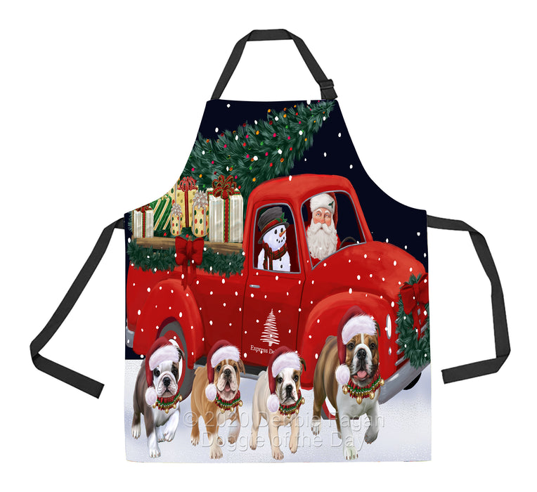 Christmas Express Delivery Red Truck Running Bulldogs Apron Apron-48110