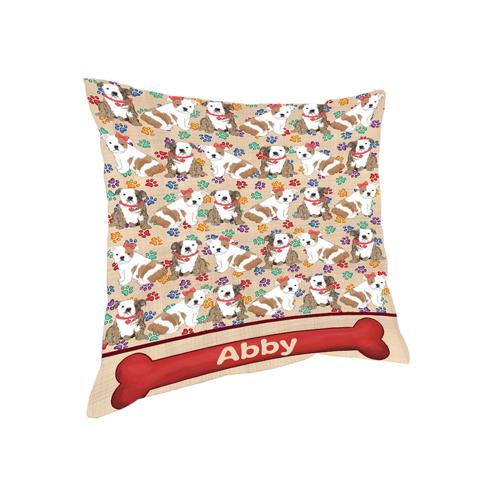 Rainbow Paw Print Bulldogs Pillow PIL84028