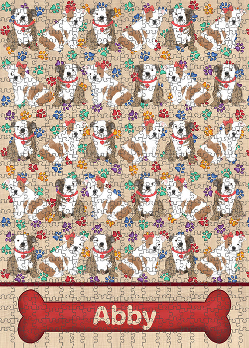 Rainbow Paw Print Bulldogs Puzzle  PUZL97644