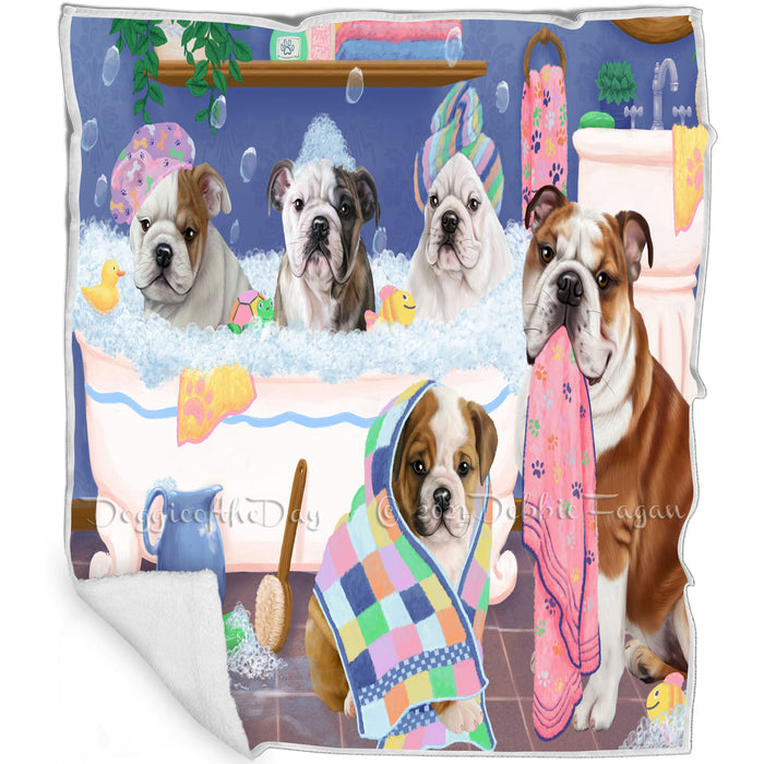 Rub A Dub Dogs In A Tub Bulldogs Blanket BLNKT130395