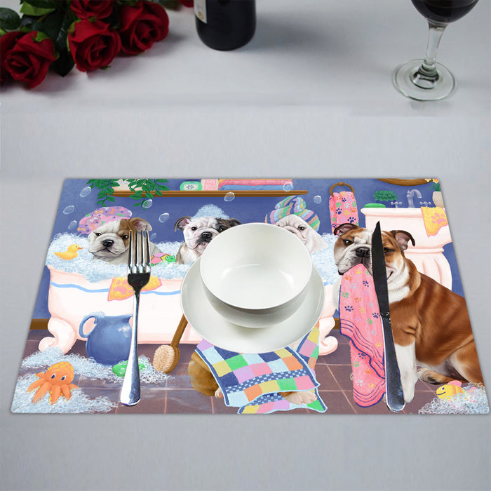 Rub A Dub Dogs In A Tub Bulldog Dogs Placemat