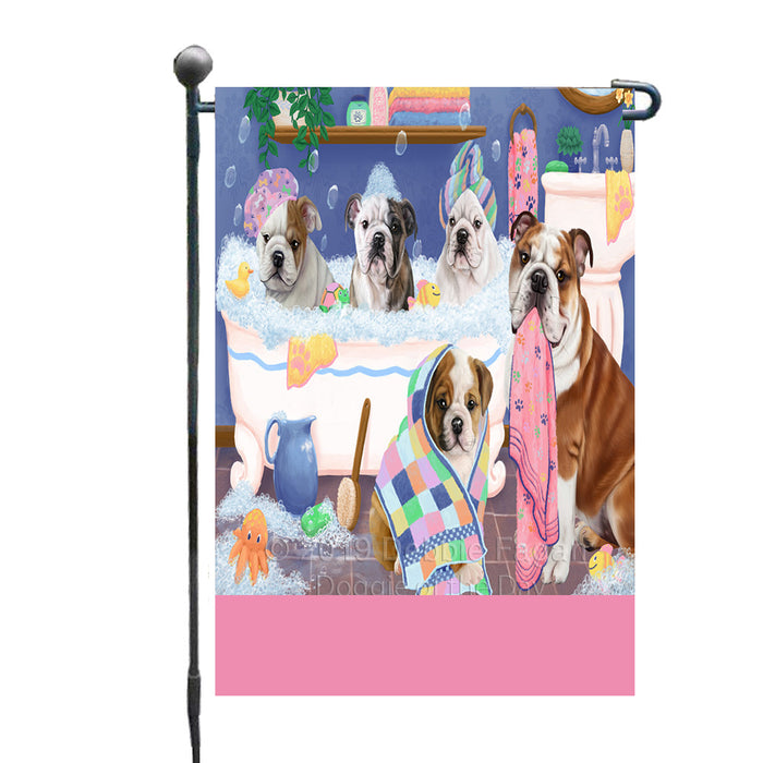 Personalized Rub A Dub Dogs In A Tub Bulldogs Custom Garden Flag GFLG64862