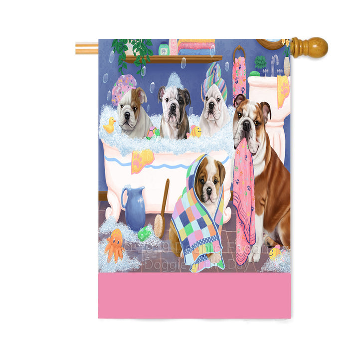 Personalized Rub A Dub Dogs In A Tub Bulldogs Custom House Flag FLG64327