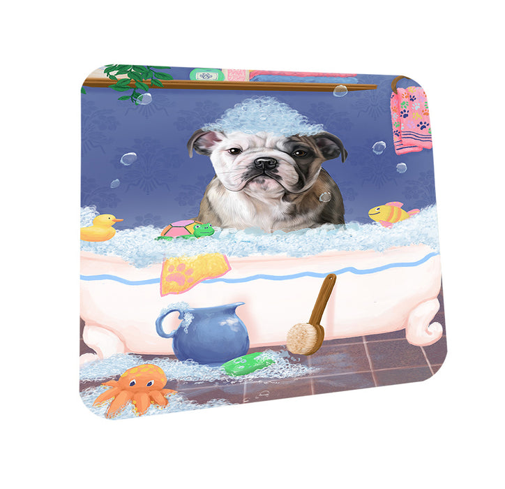 Rub A Dub Dog In A Tub Bulldog Coasters Set of 4 CST57285